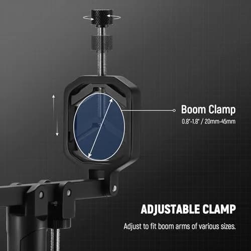 NEEWER Mic Boom Pole Support Holder with 5/8" Stud for Light Stand Boom Arm | Adjustable Aluminum Support thumbnail 5