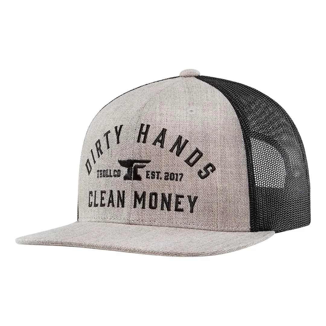TROLL CO. CLOTHING Dirty Hands Clean Money Meshback Trucker Hat 1 Size | Durable Workwear Cap — Trucker Hat
