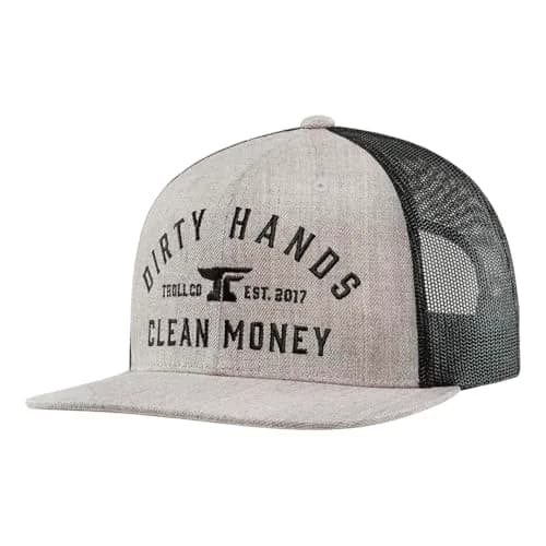 TROLL CO. CLOTHING Dirty Hands Clean Money Meshback Trucker Hat 1 Size | Durable Workwear Cap thumbnail 1