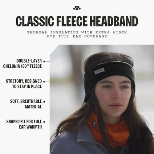 Turtle Fur Bang Band - Warm Headbands for Men and Women, Sea Green | Double-Layer Chelonia 150 Fleece Headband thumbnail 3