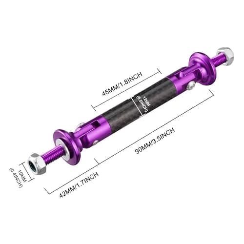 TOMALL Car Adjustable Bumper Support Strut Rod 45mm | Universal Aluminum Carbon Fiber Purple thumbnail 2