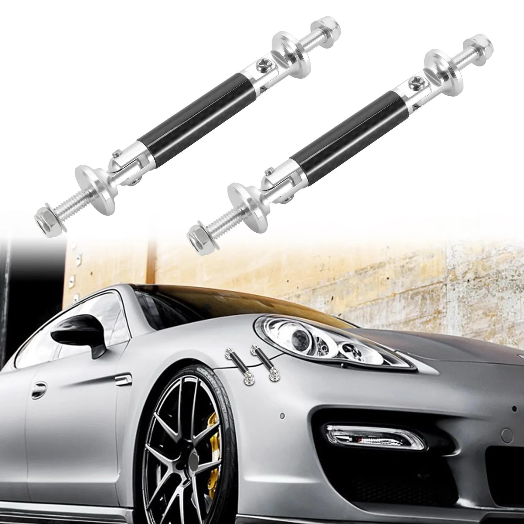 TOMALL Car Adjustable Bumper Support Strut Rod 45mm | Universal Aluminum & Carbon Fiber for Vehicle Enhancement