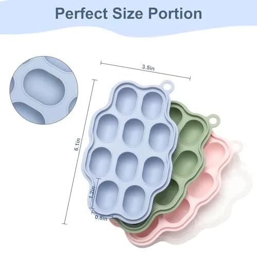 KingKam Silicone Nibble Freezer Tray (3 Pack) | Baby Food & Breastmilk Popsicle Mold (300 ml, 10 Holes) thumbnail 6