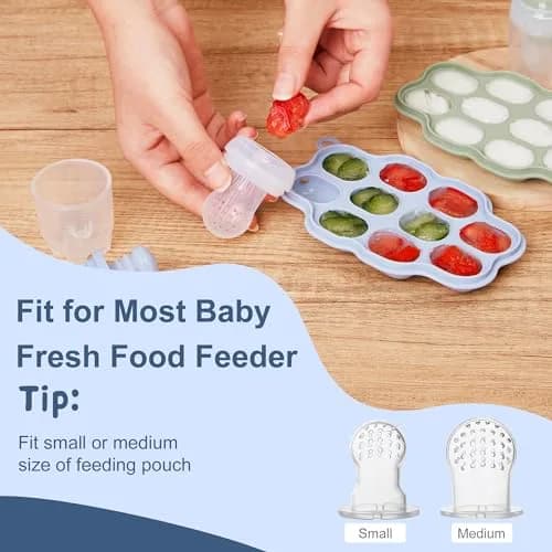 KingKam Silicone Nibble Freezer Tray (3 Pack) | Baby Food & Breastmilk Popsicle Mold (300 ml, 10 Holes) thumbnail 3