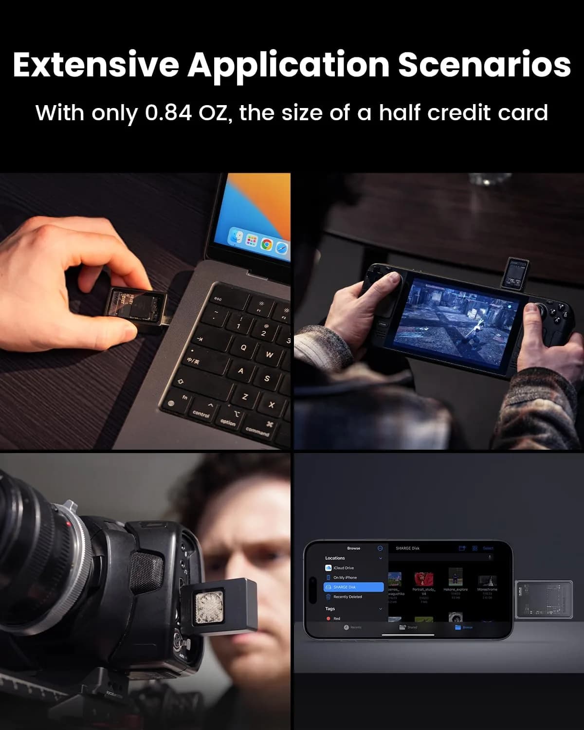 SHARGE Disk M.2 NVMe SSD Enclosure with Active Cooling System, 22.3mm (2230) | 10Gbps USB-C 3.2 Gen2 - view 7