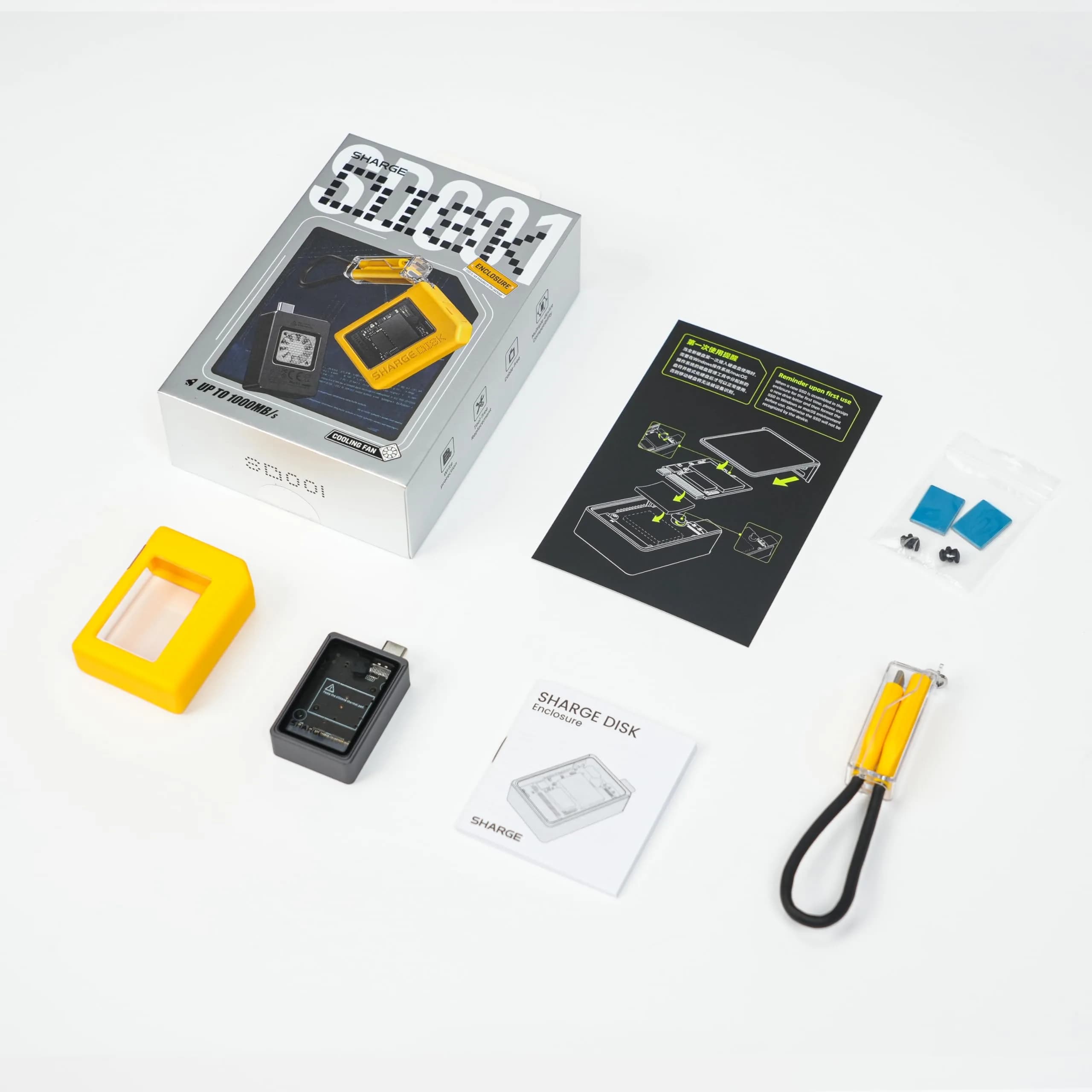 SHARGE Disk M.2 NVMe SSD Enclosure with Active Cooling System, 22.3mm (2230) | 10Gbps USB-C 3.2 Gen2 - view 9