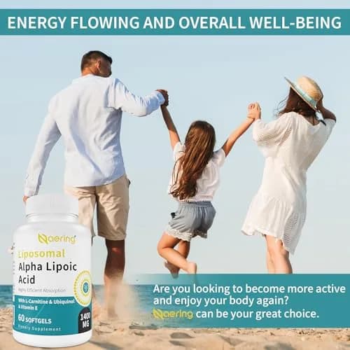 Naering Liposomal Alpha Lipoic Acid 1400mg Softgels | Powerful Antioxidant & Absorption (70-120 chars) thumbnail 7