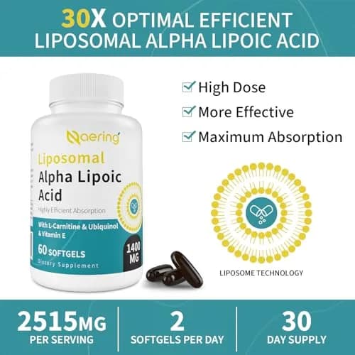 Naering Liposomal Alpha Lipoic Acid 1400mg Softgels | Powerful Antioxidant for Wellness thumbnail 6