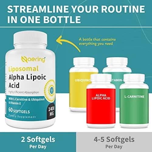 Naering Liposomal Alpha Lipoic Acid 1400mg Softgels | Powerful Antioxidant for Wellness thumbnail 4