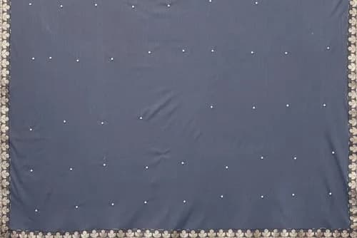 Yashika Lycra Blend Saree with Blouse Grey One Size | Floral Woven Fabric thumbnail 6