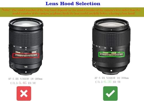 Hxdzieory HB-39 Lens Hood for Nikon AF-S DX 18-300mm f3.5-6.3G ED VR & 16-85mm f3.5-5.6G ED VR Lenses | Black Plastic Construction thumbnail 2