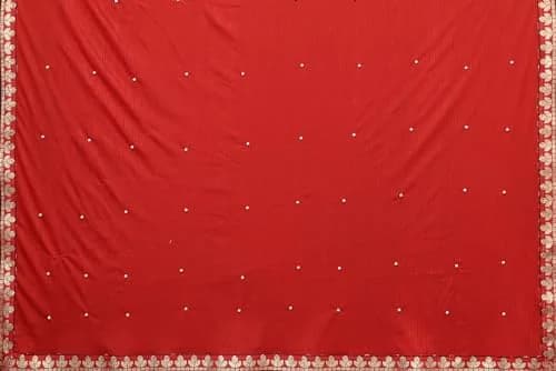 Yashika Womens Lycra Blend Saree Red 5.25m (5.75yd) | Floral Pattern Party Wear thumbnail 6