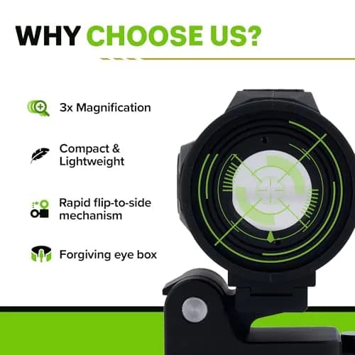 Meprolight Mepro MMX3 Red Dot Magnifier 3X | Compact, Weatherproof Aim Scope, No Battery Needed thumbnail 2