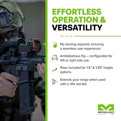 Meprolight Mepro MMX3 Red Dot Magnifier 3X | Compact, Weatherproof Aim Scope, No Battery Needed thumbnail 3