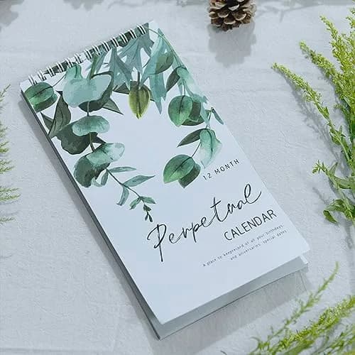 Mageeki Perpetual Calendar 5"x10" Wall Calendar for Important Dates & Birthdays | Durable Spiral Design thumbnail 4