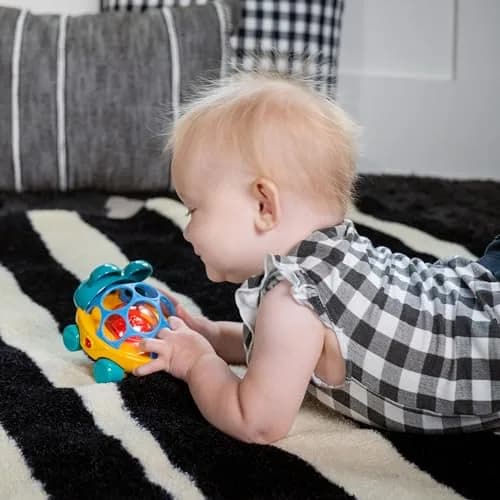 Baby Einstein Curious Car Neptune Oball Toy Car & Rattle 9.5cm (3.7in) | Lights & Rattle for 3+ Months thumbnail 2