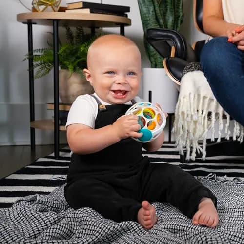 Baby Einstein Grip & Spin Oball Rattle Toy, BPA Free, 0+ Months | 10cm (4 inch) Diameter thumbnail 2