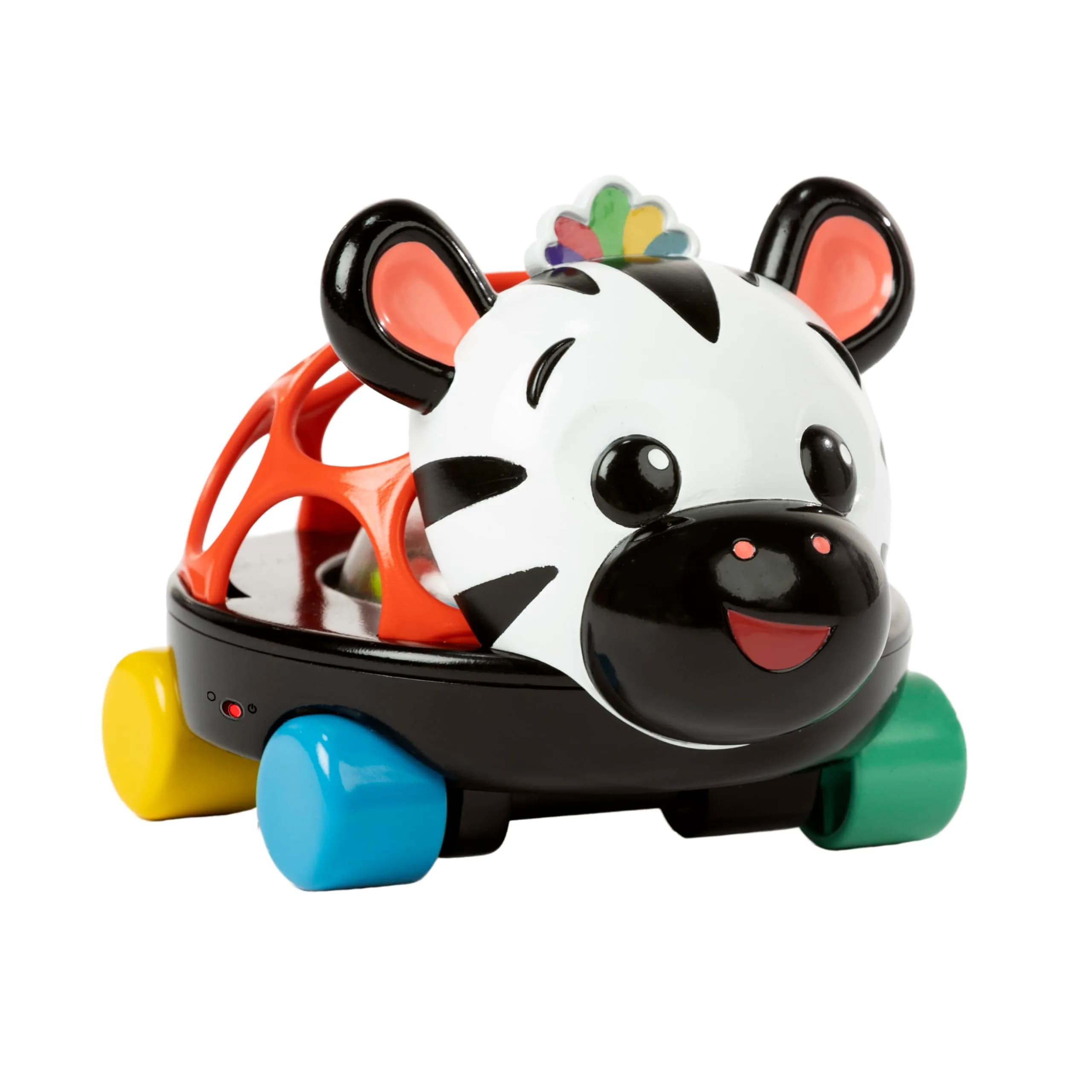 Baby Einstein Curious Car Zen Oball Toy Car & Rattle, Light Up, Ages 3 Months+ | Flexible, Grippable, Sensory Discovery — Zen the Zebra