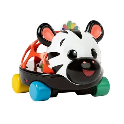 Baby Einstein Curious Car Zen Oball Toy Car & Rattle, Light Up, Ages 3 Months+ | Flexible, Grippable, Sensory Discovery thumbnail 1