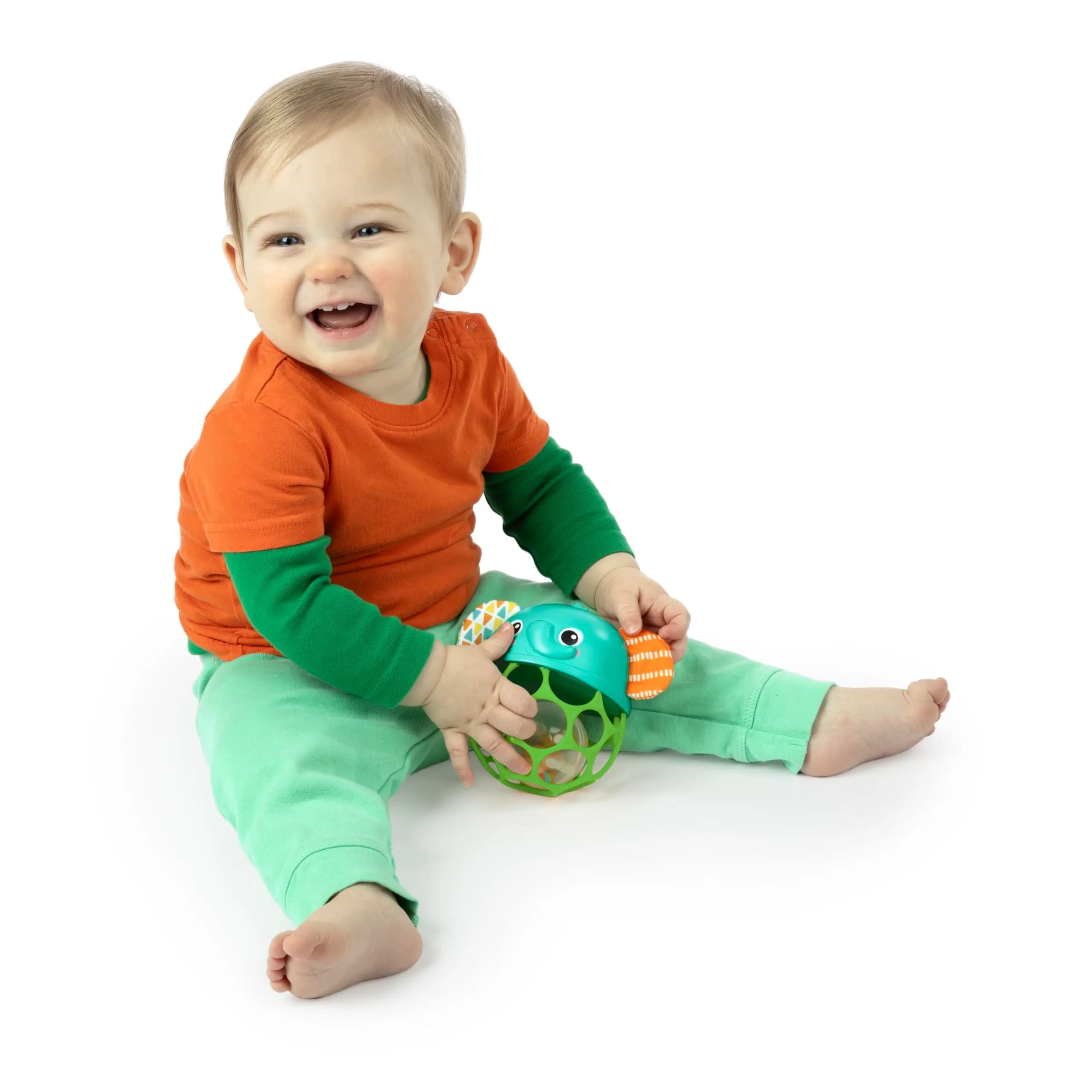 Bright Starts Giggle & Glow Musical Light-Up Rattle Oball Elephant Toy | BPA-Free, Easy-Grasp - view 6