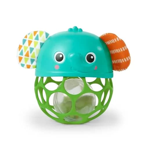 Bright Starts Giggle & Glow Musical Light-Up Rattle Oball Elephant Toy | BPA-Free, Easy-Grasp thumbnail 1