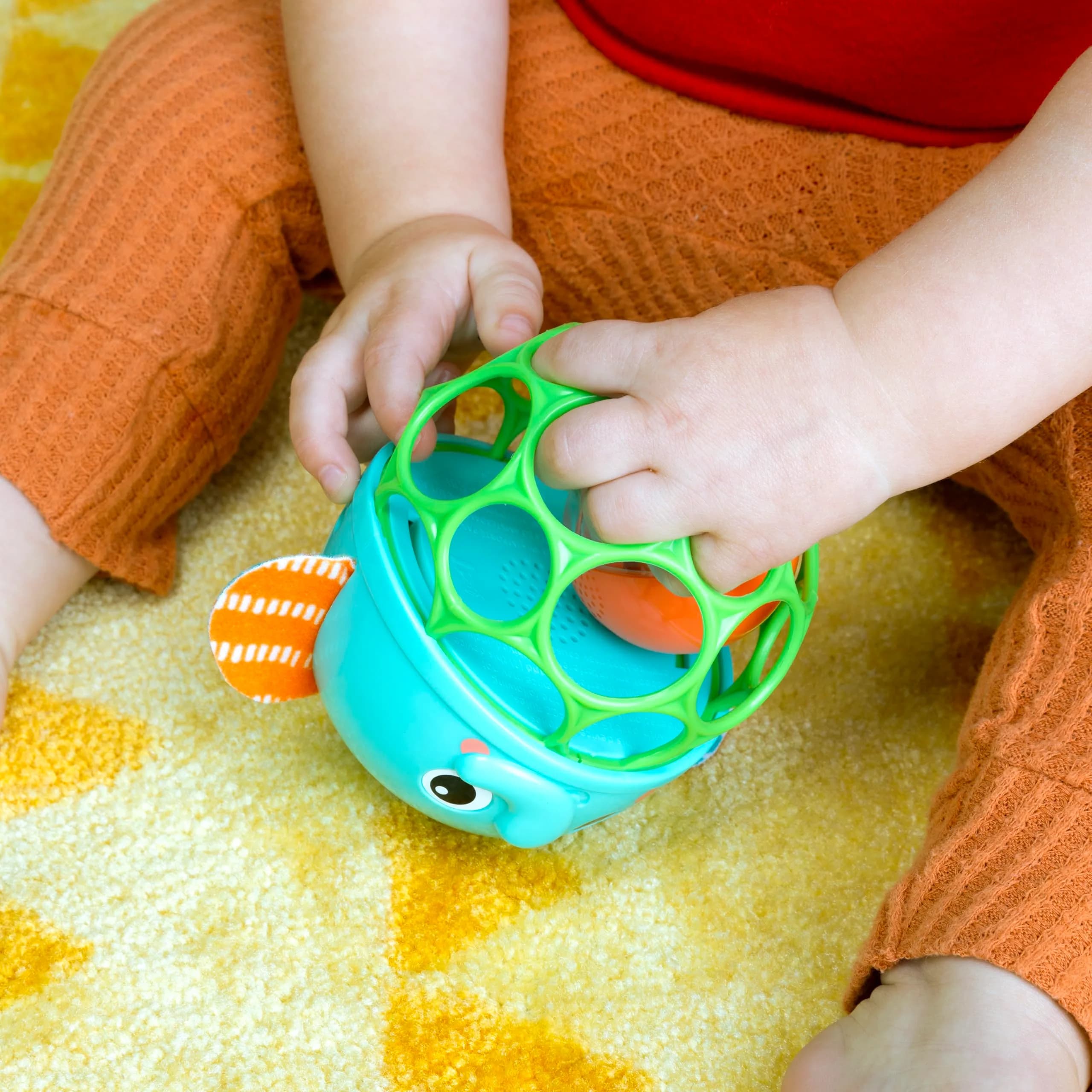 Bright Starts Giggle & Glow Musical Light-Up Rattle Oball Elephant Toy | BPA-Free, Easy-Grasp - view 4