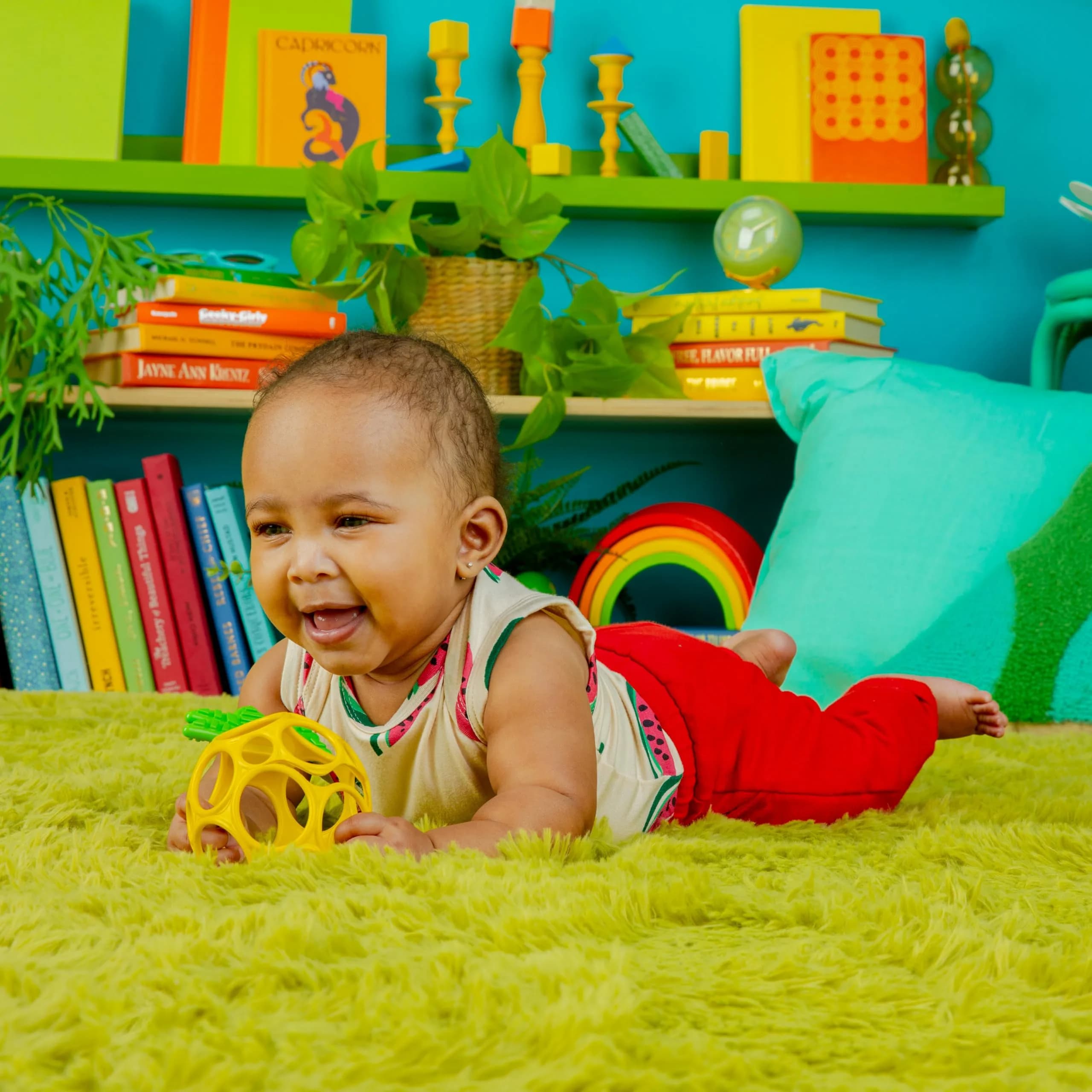 Bright Starts Oball Easy Grasp Pineapple Teether Toy, BPA Free, Unisex, Newborn & Up | Practice Motor Skills & Self-Soothing thumbnail 7