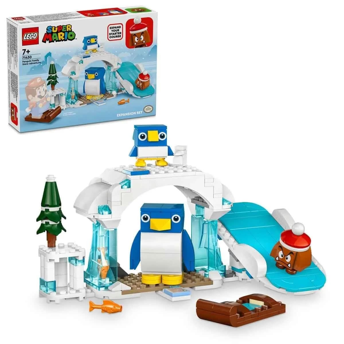 LEGO Super Mario Expansion Set: Penguin Family Snow Adventure with Goomba Figure and Penguin Interactive Toy, Gift for Boys, Girls, Gamers Ages 7 and Up 71430 | Snow-themed LEGO Building Set
