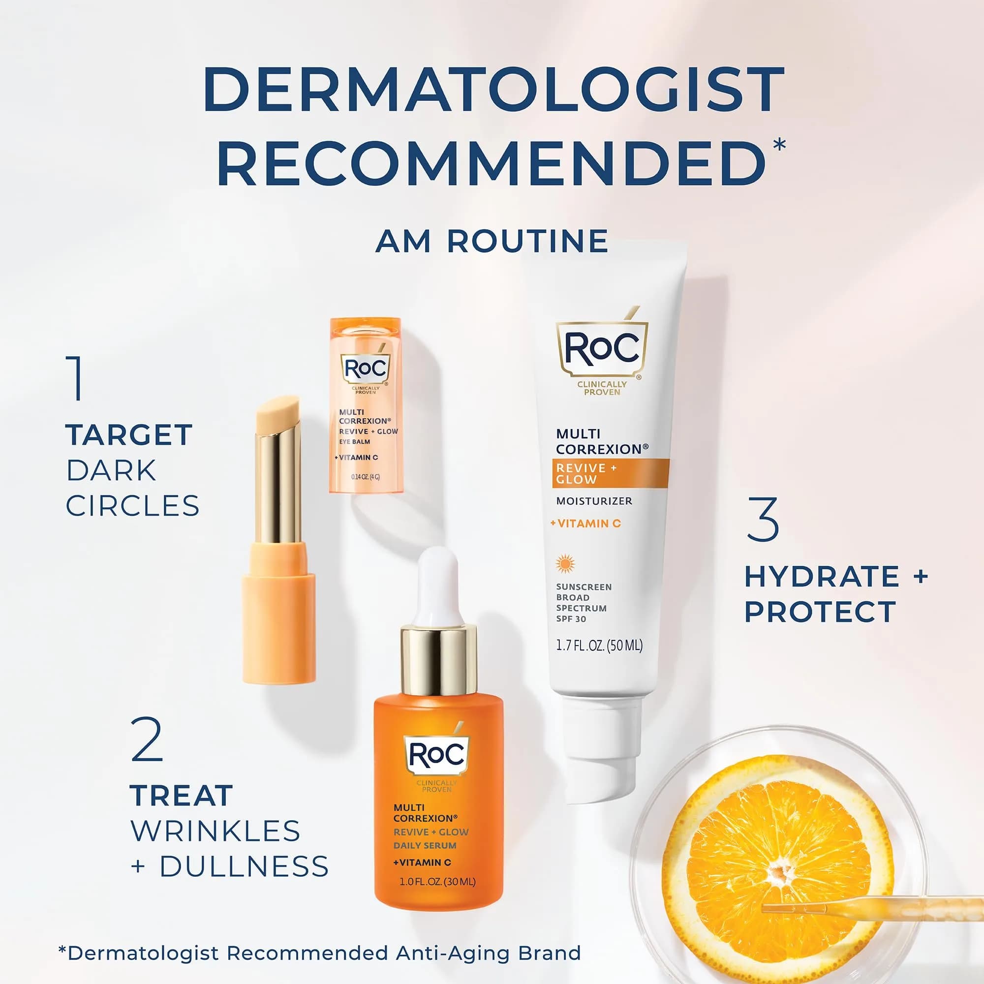 RoC Multi Correxion Revive + Glow Vitamin C Skincare Set: Eye Balm, Serum & SPF 30 Moisturizer | 3-Piece Set - view 6