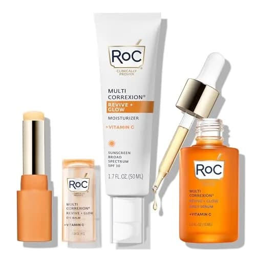 RoC Multi Correxion Revive + Glow Vitamin C Skincare Set: Eye Balm, Serum & SPF 30 Moisturizer | 3-Piece Set thumbnail 1