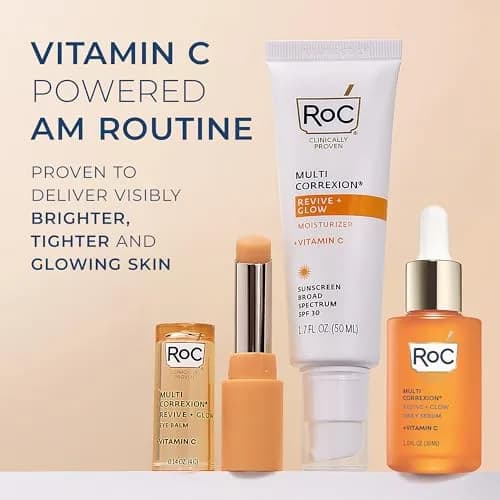 RoC Multi Correxion Revive + Glow Vitamin C Skincare Set: Eye Balm, Serum & SPF 30 Moisturizer | 3-Piece Set thumbnail 2