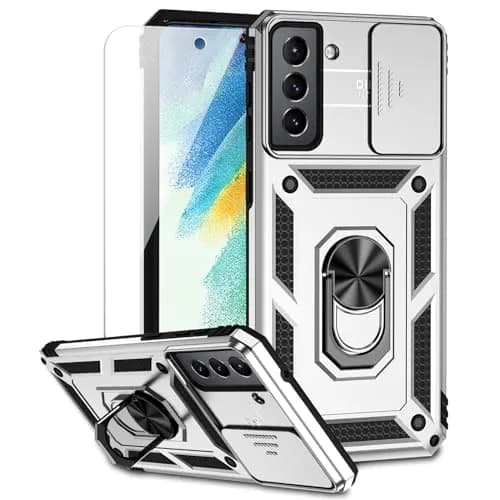M MAIKEZI Silver 5G Cellular Phone Case with Camera Cover & HD Screen Protector | Military Drop Tested thumbnail 1