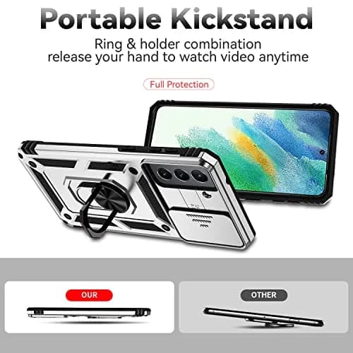 M MAIKEZI Silver 5G Cellular Phone Case with Camera Cover & HD Screen Protector | Military Drop Tested thumbnail 7