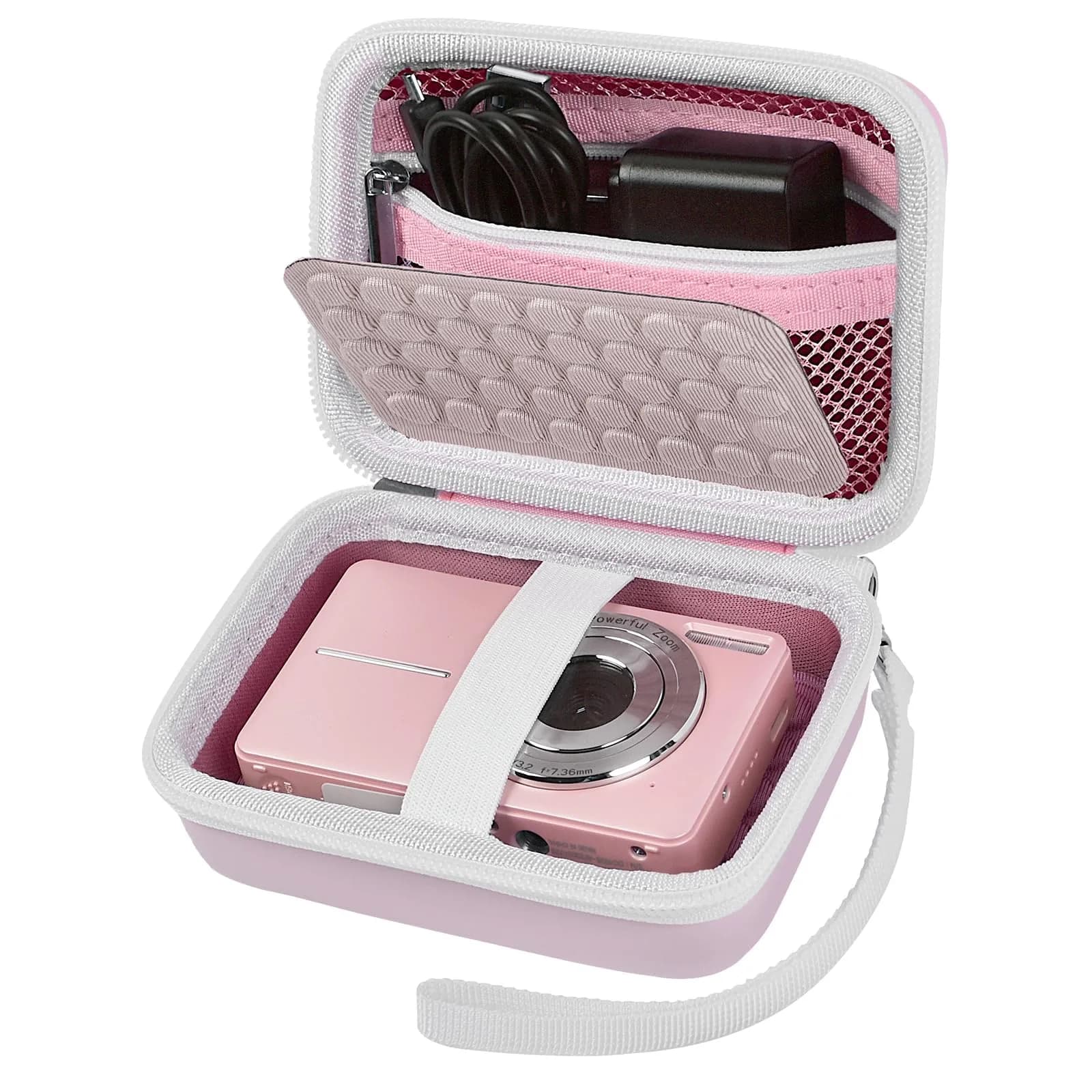 Boobowl Camera Case for Kodak PIXPRO FZ55/FZ45 & CAMKORY Cameras | Pink, 11.7cm x 7.5cm x 6.5cm (4.6" x 3" x 2.5") - main product image