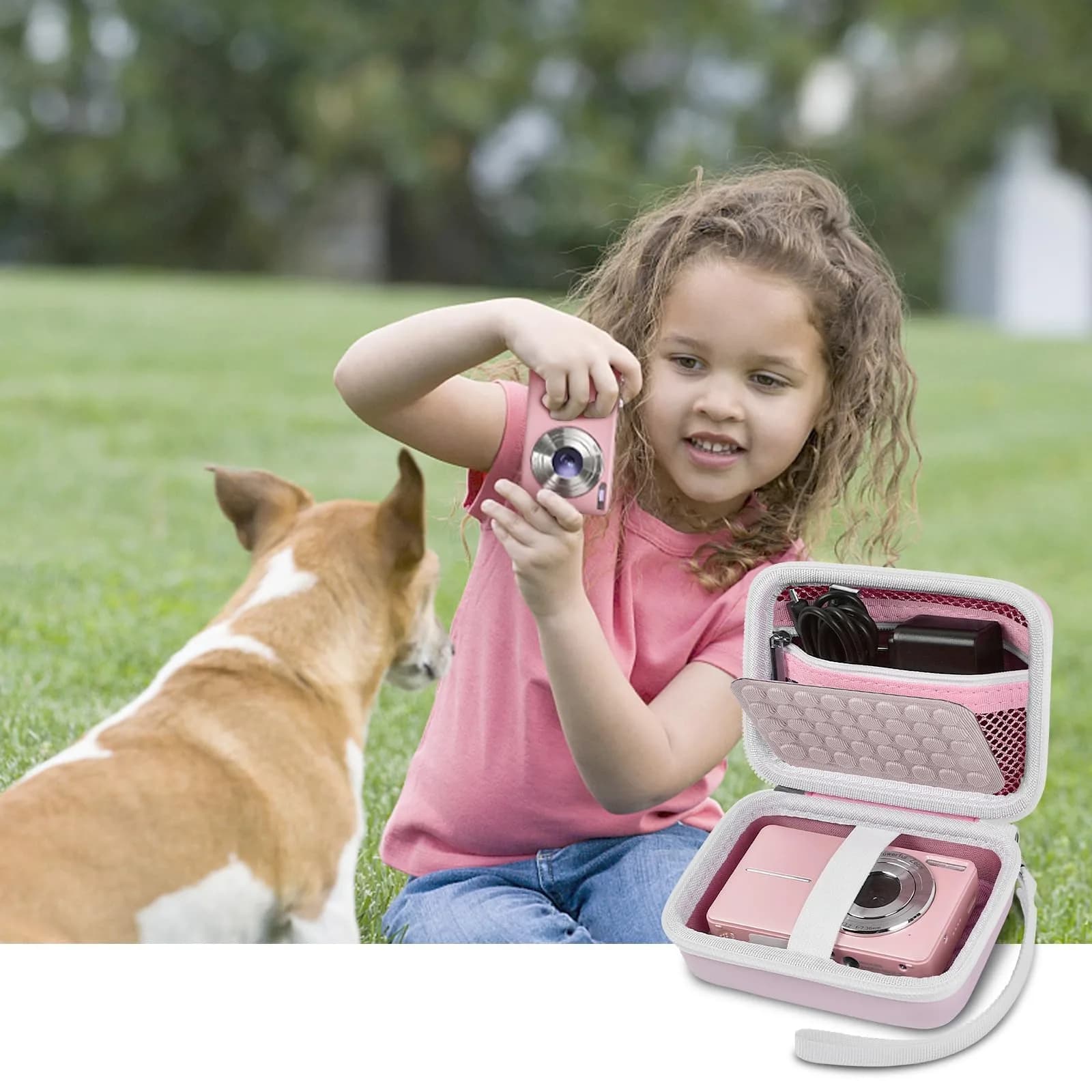 Boobowl Camera Case for Kodak PIXPRO FZ55/FZ45 & CAMKORY Cameras | Pink, 11.7cm x 7.5cm x 6.5cm (4.6" x 3" x 2.5") - view 6