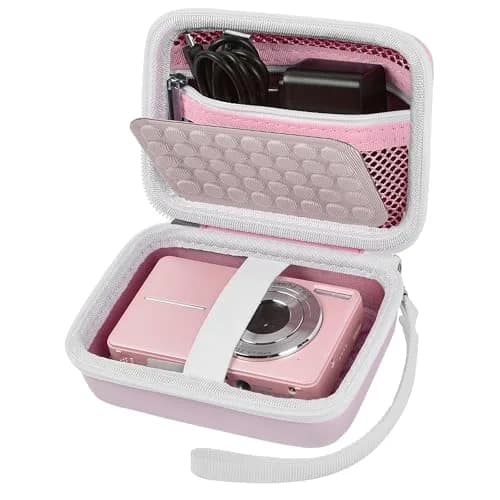 Boobowl Camera Case for Kodak PIXPRO FZ55/FZ45 & CAMKORY Cameras | Pink, 11.7cm x 7.5cm x 6.5cm (4.6" x 3" x 2.5") thumbnail 1