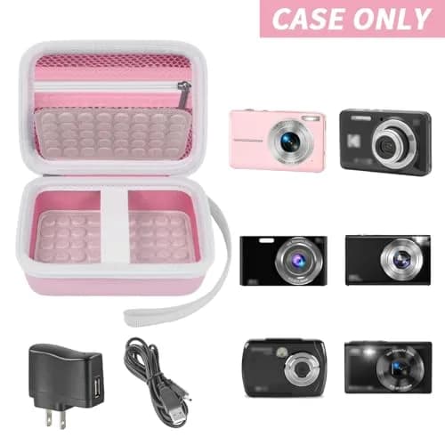 Boobowl Camera Case for Kodak PIXPRO FZ55/FZ45 & CAMKORY Cameras | Pink, 11.7cm x 7.5cm x 6.5cm (4.6" x 3" x 2.5") thumbnail 2
