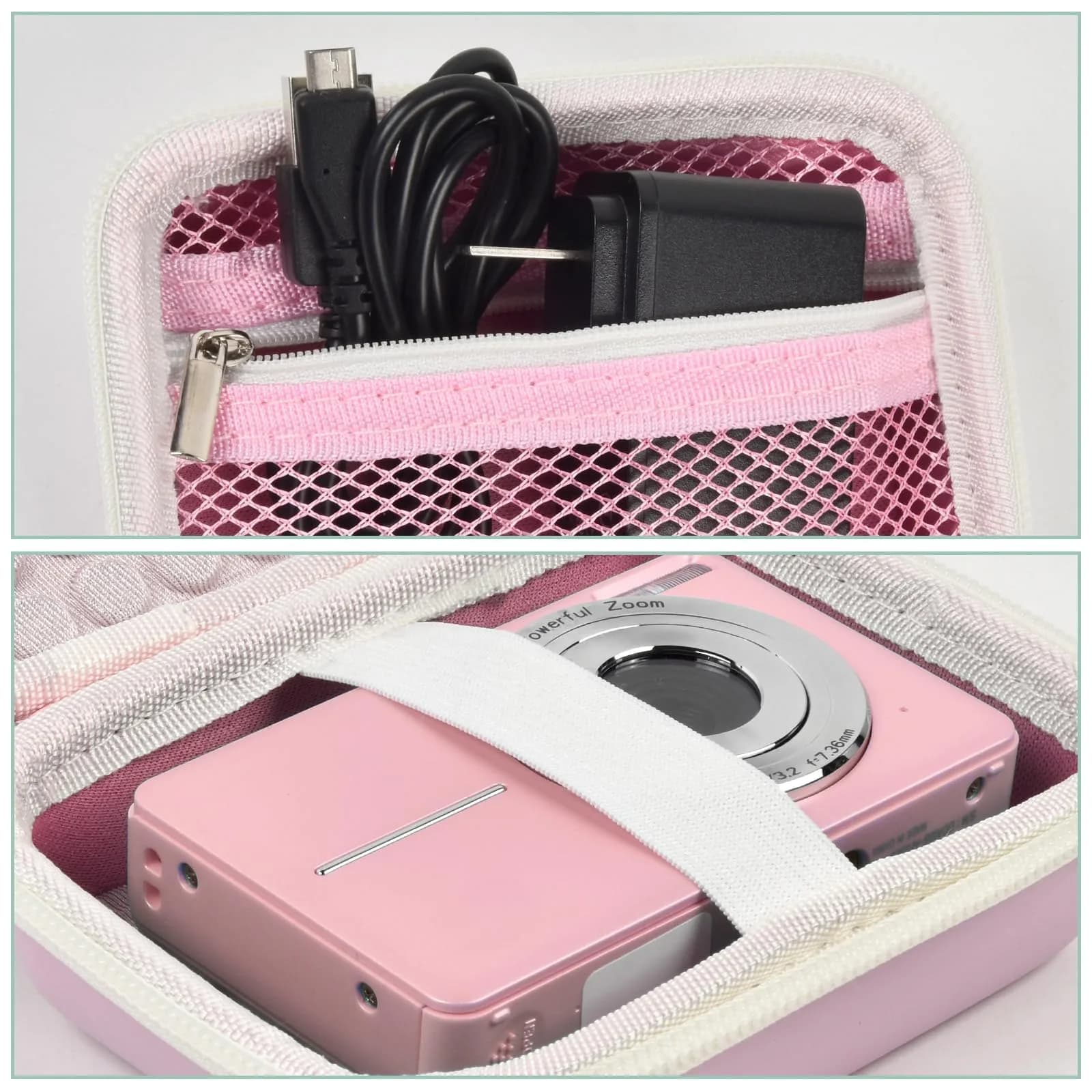 Boobowl Camera Case for Kodak PIXPRO FZ55/FZ45 & CAMKORY Cameras | Pink, 11.7cm x 7.5cm x 6.5cm (4.6" x 3" x 2.5") - view 3