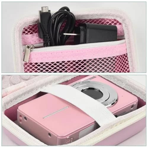 Boobowl Camera Case for Kodak PIXPRO FZ55/FZ45 & CAMKORY Cameras | Pink, 11.7cm x 7.5cm x 6.5cm (4.6" x 3" x 2.5") thumbnail 3