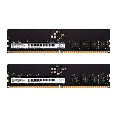 TEAMGROUP Elite DDR5 32GB Kit (2x16GB) 6400MHz PC5-51200 CL52 UDIMM RAM | 64 GB Total Capacity thumbnail 1