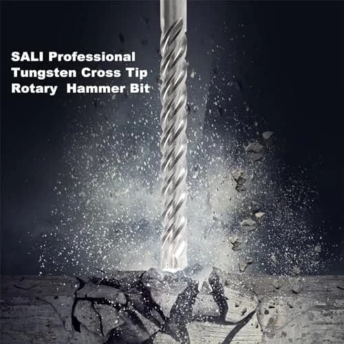 SALI 5 Pcs 1/2"*12" SDS Plus Rotary Hammer Drill Bit Kit | Carbide Tipped for Concrete, Brick, Stone thumbnail 6