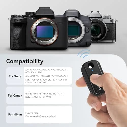 SmallRig Wireless Camera Remote Control for Sony, Canon & Nikon | Bluetooth Shutter & Record (53.2 x 32.4 x 22.5mm) thumbnail 2