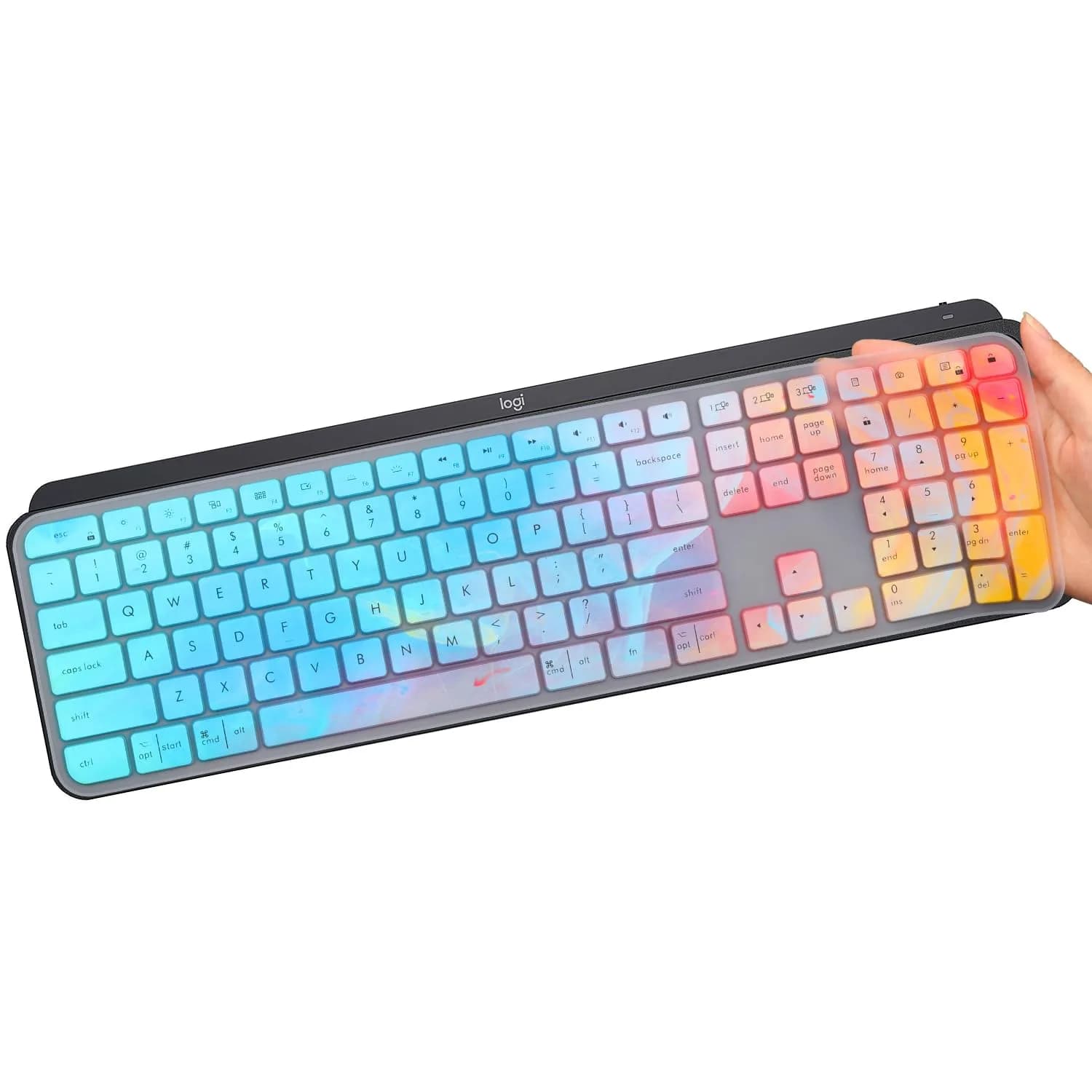 MUBUY-GOL Colorful Keyboard Cover for Logitech MX Keys S & Craft | 36cm (14.2in) - main product image