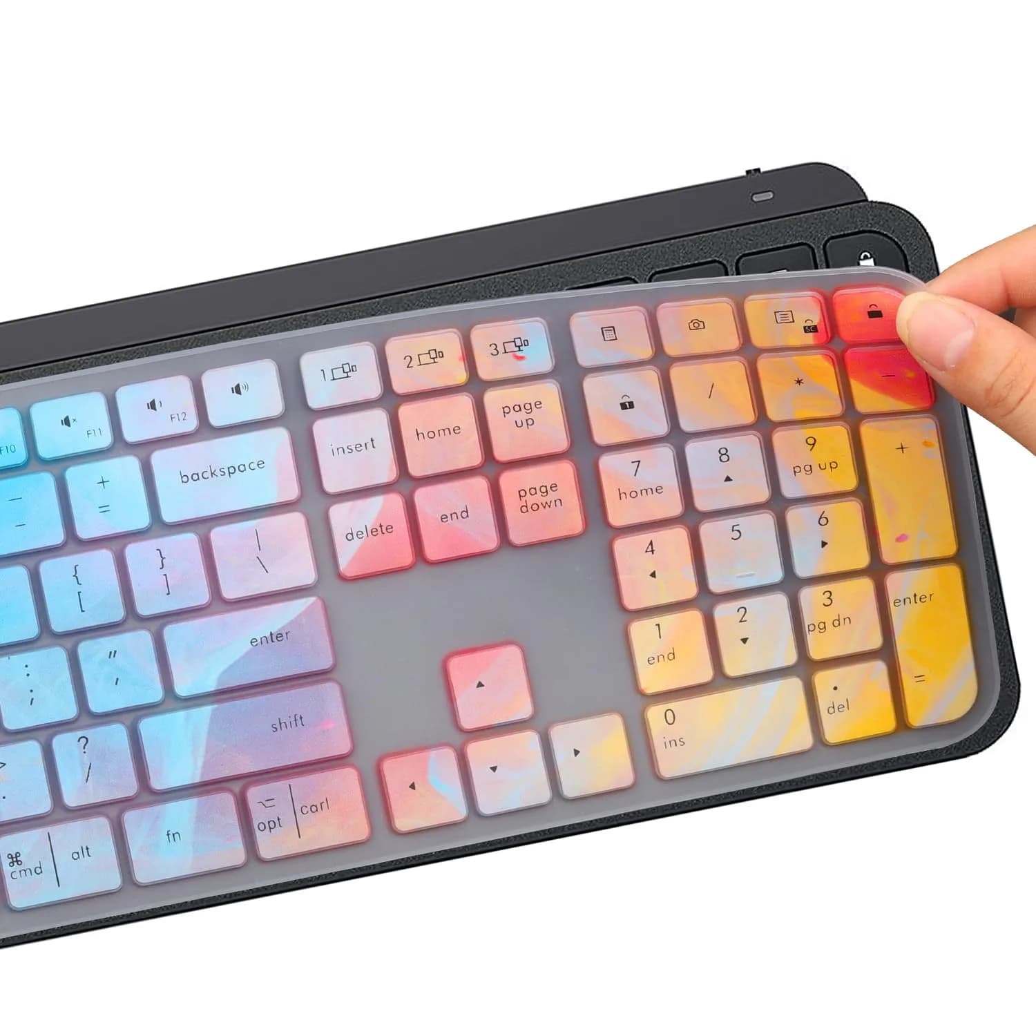 MUBUY-GOL Colorful Silicone Keyboard Skin for Logitech MX Keys S, MX Keys Advanced, Craft Keyboards | US Layout - view 5