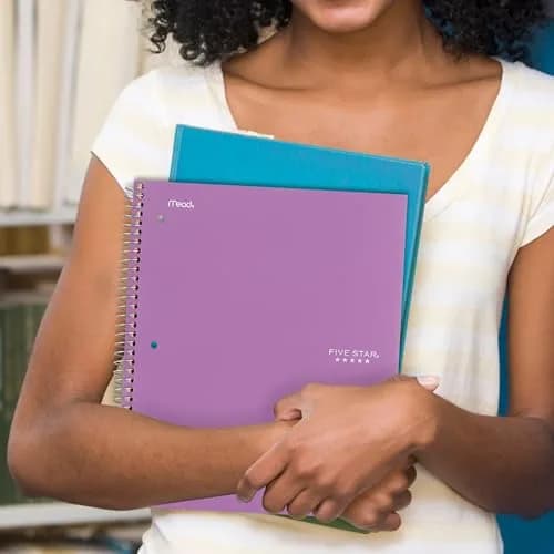 Five Star Spiral Notebook + Study App, 5 Subject, College Ruled Paper, 8-1/2" x 11", 200 Sheets, Amethyst Purple (Pack of 3) | Water-Resistant Cover & Ink Bleed Resistance thumbnail 7
