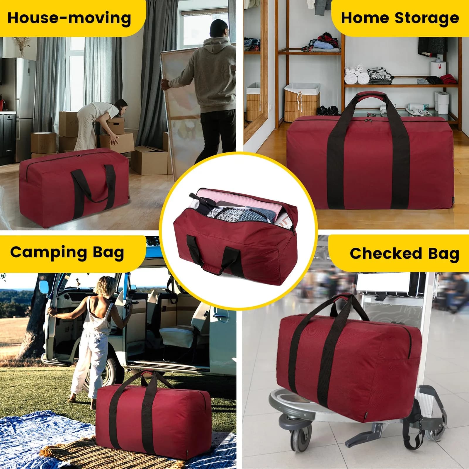 Vorspack 100L Extra Large Duffle Bag | Red, 80L (28.3 Gallons) - view 6