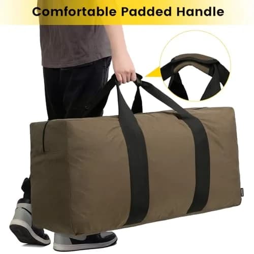 Vorspack 100L Extra Large Travel Duffle Bag Khaki | Heavy-Duty, Lightweight & Spacious thumbnail 4
