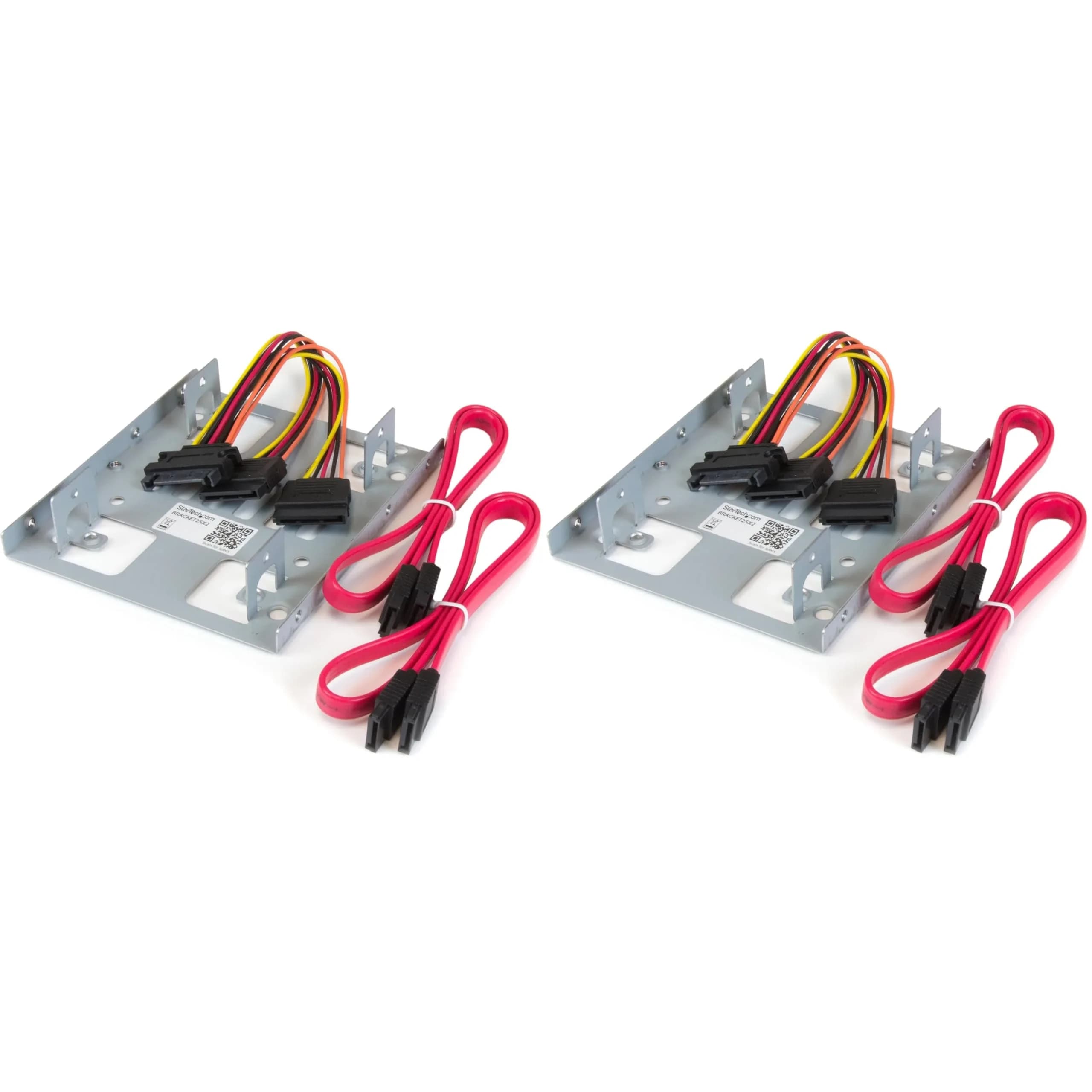 StarTech.com 2.5" to 3.5" SATA Hard Drive Mounting Bracket Kit - Dual 2.5" SSD/HDD Mount for 3.5" Bay (Pack of 2) - main product image
