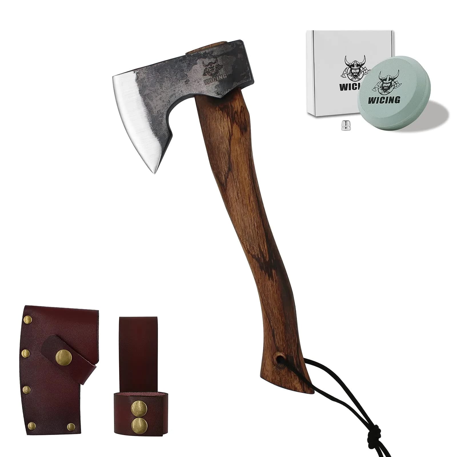 WICING 13.5 Inch Hatchet | Carbon Steel & Beech Handle for Camping & Gardening — YM