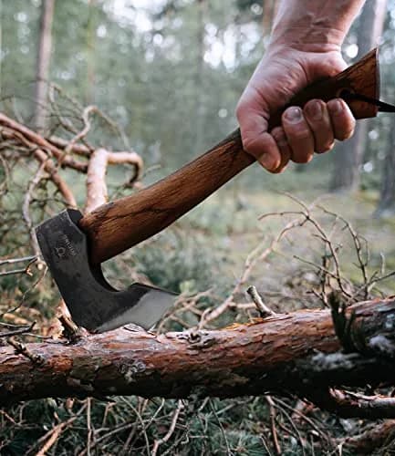 WICING 13.5 Inch Hatchet | Carbon Steel & Beech Handle for Camping & Gardening thumbnail 5